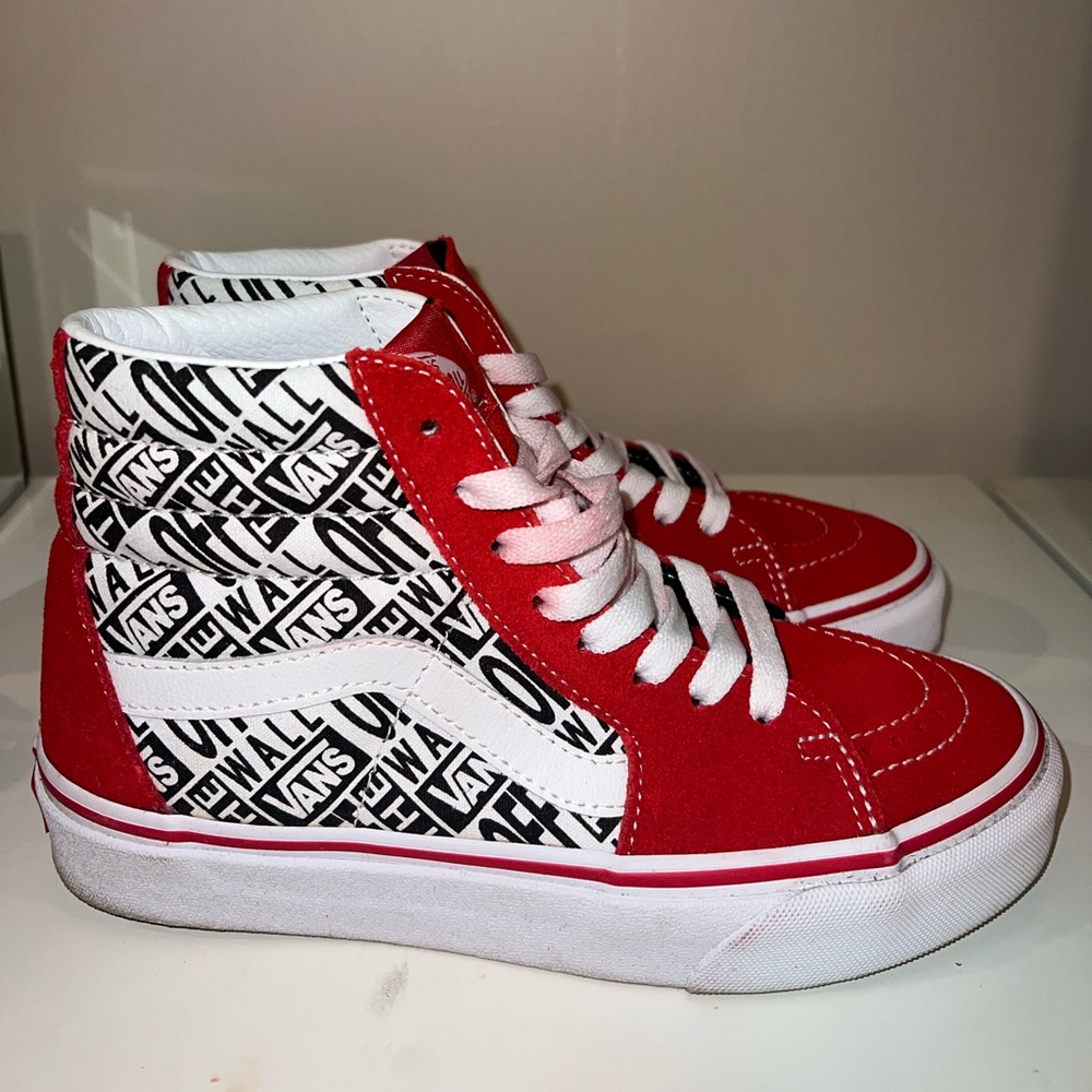 VANS Sk8 Hi Red/Black/White Sneakers Shoes Kids Size 4.0
